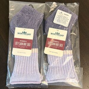 Northeast Outfitters Cozy Cabin Boot Socks For Women NWT Two Pairs Purple Tones